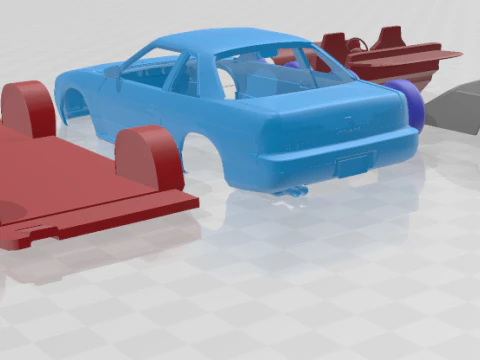 1988 - 1993 Nissan Silvia S13 - Separate Parts STL Model 3D Print Model