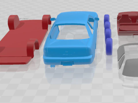 1988 - 1993 Nissan Silvia S13 - Separate Parts STL Model 3D Print Model