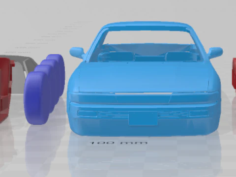 1988 - 1993 Nissan Silvia S13 - Separate Parts STL Model 3D Print Model