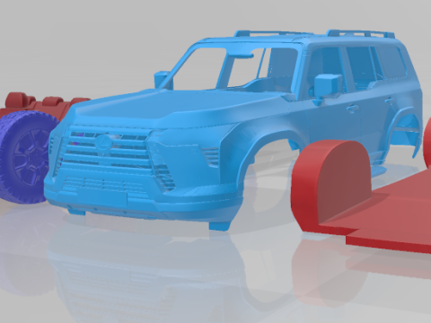 Lexus GX Overtrail 2024 - Separate Parts STL Model 3D प्रिंट मॉडल
