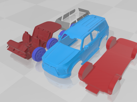 Lexus GX Overtrail 2024 - Separate Parts STL Model 3D Baskı Modeli