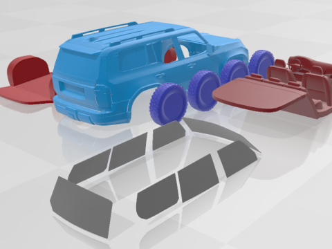 Lexus GX Overtrail 2024 - Separate Parts STL Model 3D Baskı Modeli
