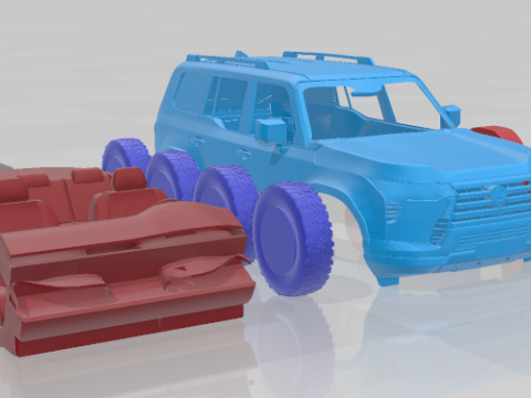 Lexus GX Overtrail 2024 - Separate Parts STL Model 3D Baskı Modeli