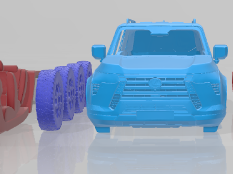 Lexus GX Overtrail 2024 - Separate Parts STL Model 3D Baskı Modeli