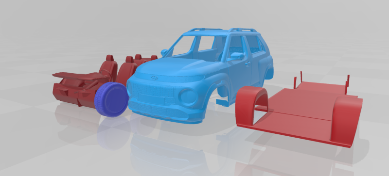 Hyundai Inster 2025 - Separate Parts STL Model 3D 打印模型 .c4d .max .obj .3ds .fbx .stl .blend