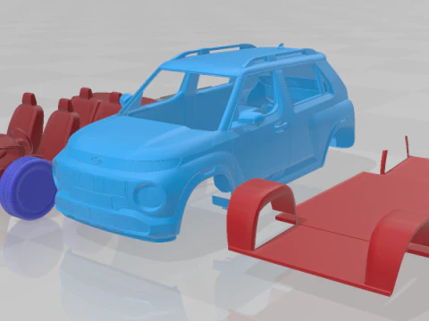 Hyundai Inster 2025 - Separate Parts STL Model 3D Print Model