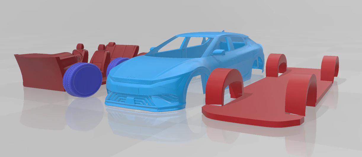 Kia EV6 GT-Line 2025 - Separate Parts STL Model 3D Print Model .c4d .max .obj .3ds .fbx .stl .blend 