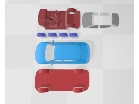 Kia EV6 GT-Line 2025 - Separate Parts STL Model 3D 프린트 모델