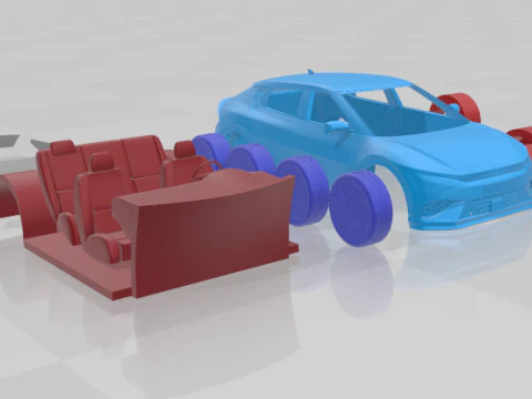 Kia EV6 GT-Line 2025 - Separate Parts STL Model 3D Print Model