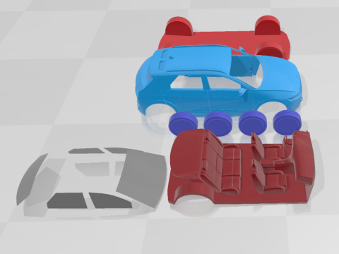 Hyundai Ioniq 5 XRT 2025 - Separate Parts STL Model 3D प्रिंट मॉडल