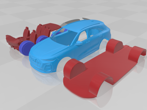 Audi SQ5 2025 - Separate Parts STL Model 3D 프린트 모델