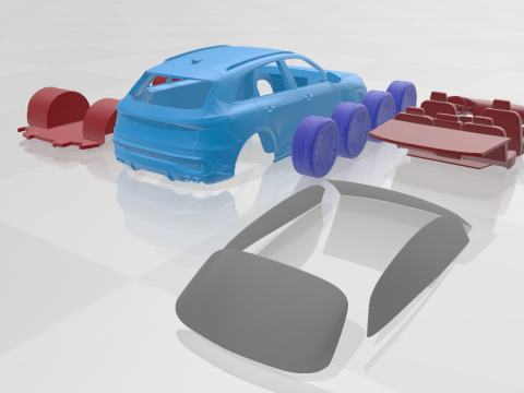 Audi SQ5 2025 - Separate Parts STL Model 3D 프린트 모델