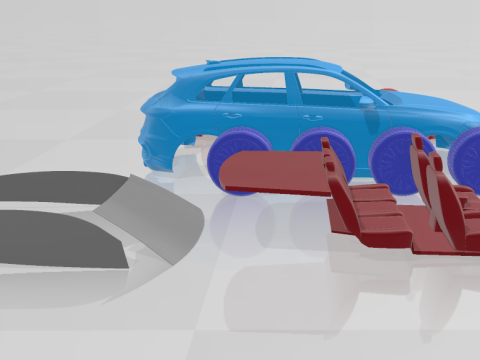 Audi SQ5 2025 - Separate Parts STL Model 3D 프린트 모델