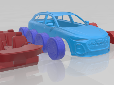 Audi SQ5 2025 - Separate Parts STL Model 3D 프린트 모델