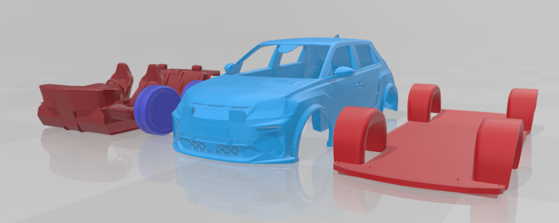 Alpine A290 GTS - Separate Parts STL Model 3D Print Model .c4d .max .obj .3ds .fbx .stl .blend