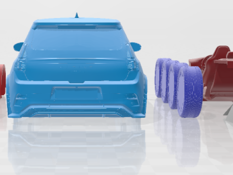 Alpine A290 GTS - Separate Parts STL Model 3D Print Model