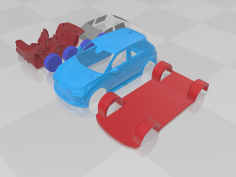 Alpine A290 GTS - Separate Parts STL Model 3D Print Model