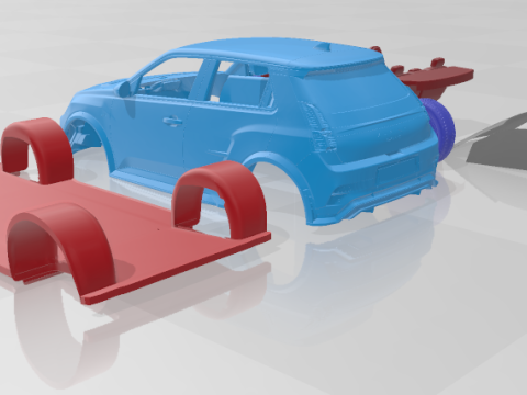 Alpine A290 GTS - Separate Parts STL Model 3D Print Model