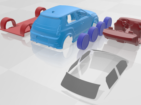 Alpine A290 GTS - Separate Parts STL Model 3D Print Model