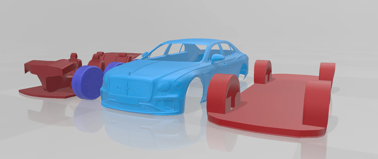 Bentley Flying Spur Speed 2025 - Separate Parts STL Model 3D Print Model .c4d .max .obj .3ds .fbx .stl .blend 