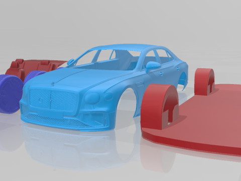 Bentley Flying Spur Speed 2025 - Separate Parts STL Model Modelo de Impressão 3D