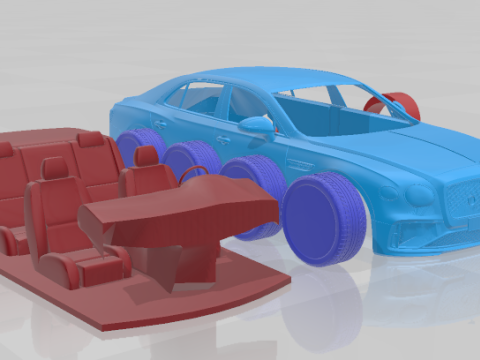 Bentley Flying Spur Speed 2025 - Separate Parts STL Model 3D प्रिंट मॉडल