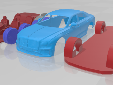 Bentley Flying Spur Speed 2025 - Separate Parts STL Model 3D प्रिंट मॉडल