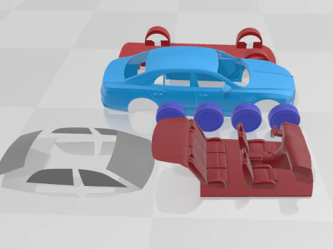 Bentley Flying Spur Speed 2025 - Separate Parts STL Model 3D Print Model