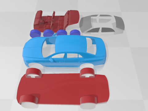 Bentley Flying Spur Speed 2025 - Separate Parts STL Model 3D प्रिंट मॉडल