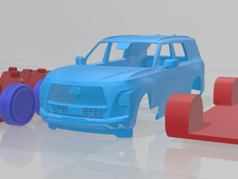 Infiniti QX80 2025 - Separate Parts STL Model 3D printmodel
