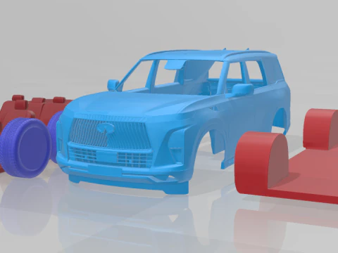 Infiniti QX80 2025 - Окремі частини моделі STL 3D Принт Модель
