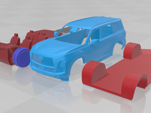 Infiniti QX80 2025 - Separate Parts STL Model Modelo de Impressão 3D