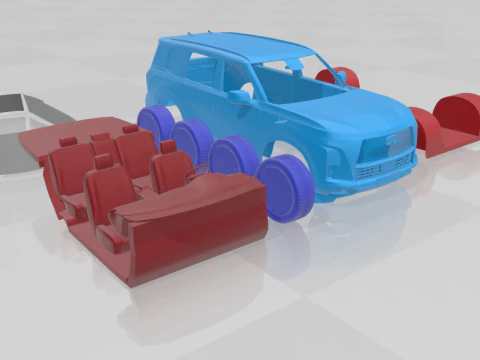 Infiniti QX80 2025 - Separate Parts STL Model 3D Print Model