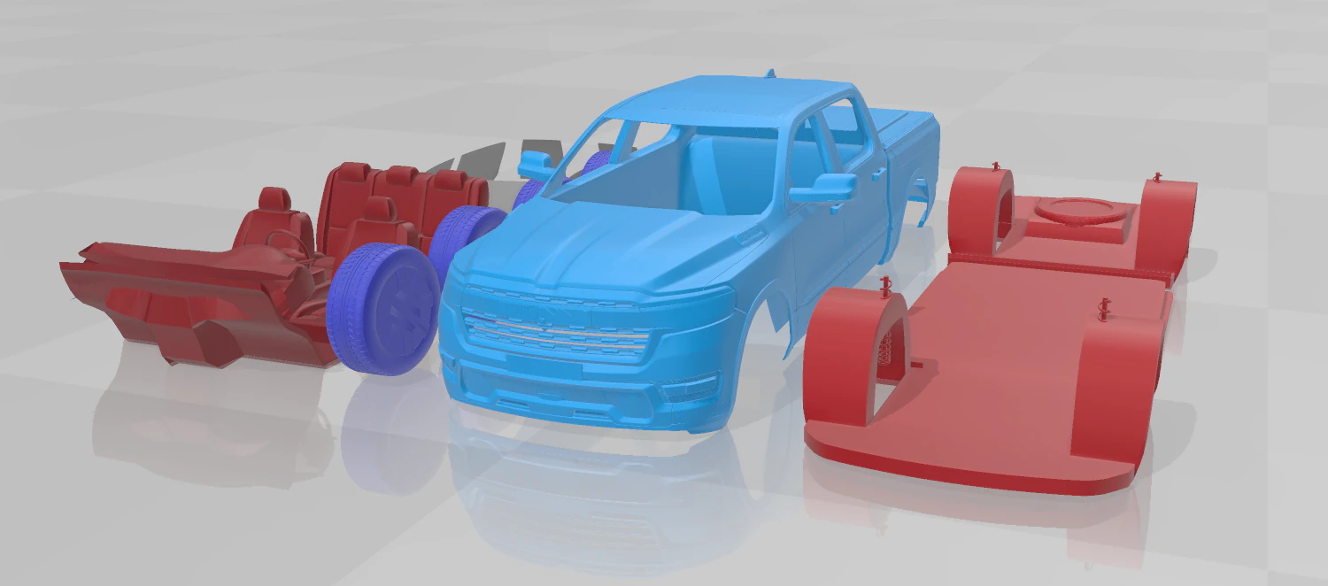 Ram 1500 Ramcharger - Separate Parts STL Model 3D Print Model .c4d .max .obj .3ds .fbx .stl .blend