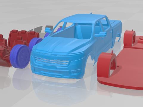 Ram 1500 Ramcharger - Separate Parts STL Model 3D printmodel