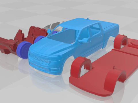 Ram 1500 Ramcharger - Separate Parts STL Model 3D Print Model