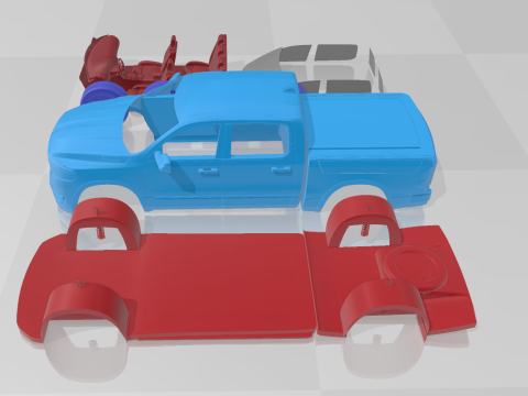 Ram 1500 Ramcharger - Separate Parts STL Model Modelo de Impressão 3D