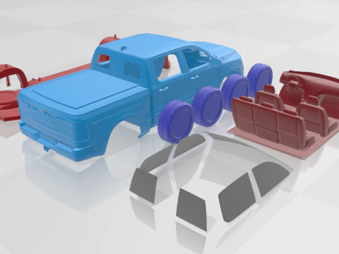 Ram 1500 Ramcharger - Separate Parts STL Model 3D Print Model