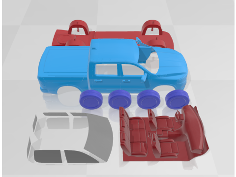 Ram 1500 Ramcharger - Separate Parts STL Model Modelo de Impressão 3D