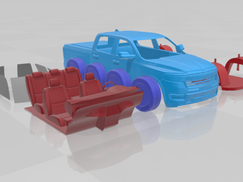 Ram 1500 Ramcharger - Separate Parts STL Model Modelo de Impressão 3D
