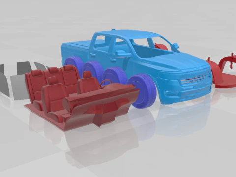 Ram 1500 Ramcharger - Separate Parts STL Model 3D Print Model