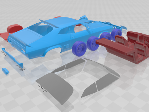 F Falcon GT Coupe Interceptor Mad Max 1979 - Separate Parts STL Model 3D 打印模型