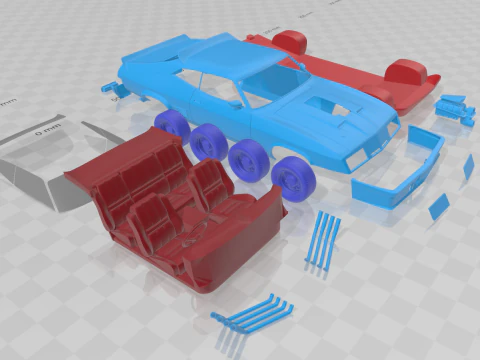 F Falcon GT Coupe Interceptor Mad Max 1979 - Separate Parts STL Model 3D Print Model