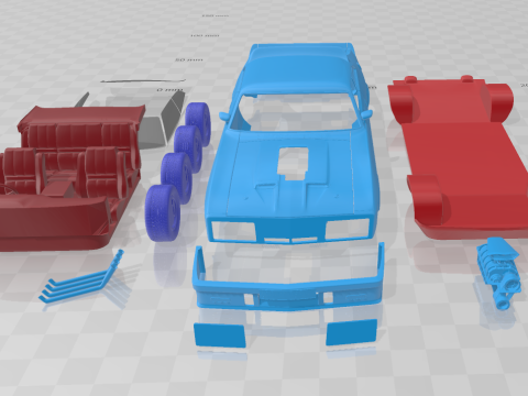 F Falcon GT Coupe Interceptor Mad Max 1979 - Separate Parts STL Model 3D 打印模型