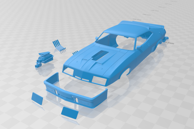 F Falcon GT Coupe Interceptor Mad Max 1979 - Body Car STL Model Modello di stampa 3D .c4d .max .obj .3ds .fbx .stl .blend