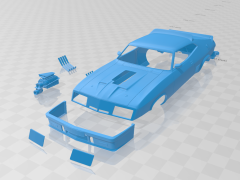 F Falcon GT Coupe Interceptor Mad Max 1979 - Body Car STL Model 3D printmodel