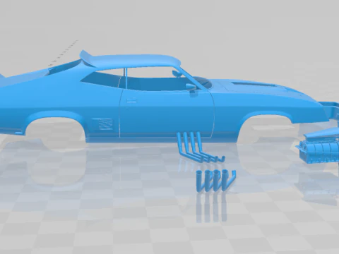 F Falcon GT Coupe Interceptor Mad Max 1979 - Body Car STL Model 3D Print Model
