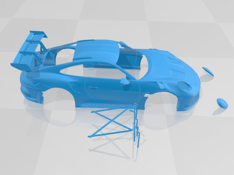 Porsche 911 GT3 RS 2022 - Body Car STL Model 3D 打印模型