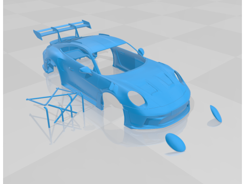 Porsche 911 GT3 RS 2022 - Body Car STL Model 3D 打印模型