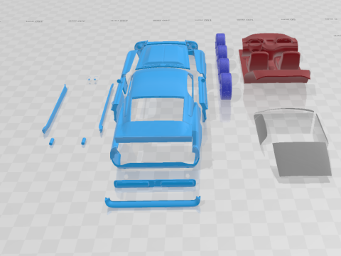 F Mustang Shelby GT500 Eleanor 1967 - Separate Parts STL Model 3D 打印模型